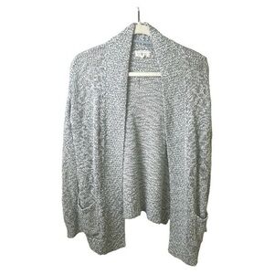 Lou & Grey Sweater Womens S Open Cardigan Chunky Knit Pockets Coastal Demure